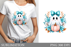 Cute Ghost Sublimation. Cute Ghost T-Shirt Design Product Image 1