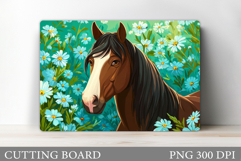 Horse Cutting Board Design. Horse Sublimation Product Image 1