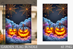 Halloween Pumpkin Garden Flag. Ghost Garden Flag Design Product Image 1