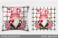 Valentines Gnome Pillow. Valentines Pillow Sublimation Product Image 1