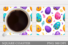 Easter Eggs Coaster Sublimation. Easter Coaster Design Product Image 1