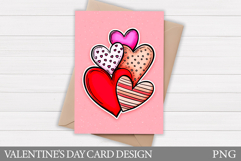 Valentines Heart Card Printable. Valentines Card Design Product Image 1