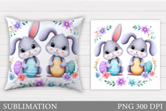 Easter Bunny Sublimation. Easter Bunny Pillow Design Product Image 1