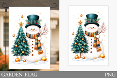 Snowman Garden Flag. Christmas Garden Flag Sublimation Product Image 1