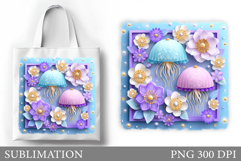 Jellyfish Sublimation. Jellyfish Tote Bag Sublimation Product Image 1