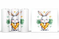 Cute Bunny Tumbler Design. Bunny Sublimation Product Image 2
