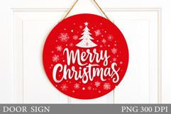 Christmas Door Sign Design. Merry Christmas Door Sign Product Image 1