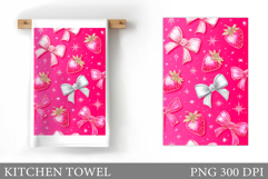 Strawberry Kitchen Towel Design. Strawberry Sublimation Product Image 1