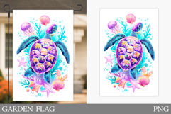 Sea Turtle Garden Flag Design. Sea Turtle Sublimation Product Image 1
