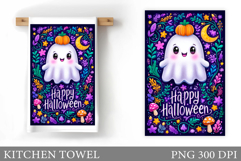 Cute Ghost Kitchen Towel. Cute Halloween Kitchen Towel Product Image 1