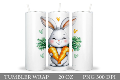 Cute Bunny Tumbler Design. Bunny Sublimation Product Image 1