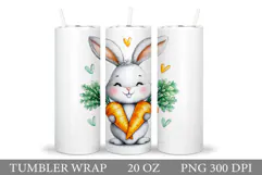 Cute Bunny Tumbler Design. Bunny Sublimation Product Image 1