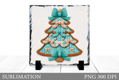 Crochet Christmas Tree Sublimation. Christmas Slate Design Product Image 1