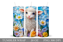 Cute Lamb Tumbler Sublimation. Lamb Summer Tumbler Design Product Image 1