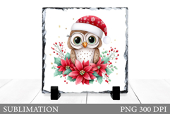 Christmas Owl Sublimation. Christmas Owl Slate Design Product Image 1