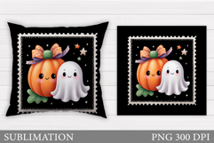 Halloween Pumpkin Pillow. Halloween Ghost Pillow Sublimation Product Image 1