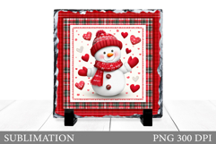 Cute Snowman Slate Sublimation. Christmas Slate Design Product Image 1