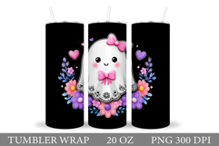Cute Ghost Tumbler Design. Cute Ghost Sublimation Product Image 1