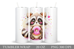 Valentines Raccoon Tumbler. Valentines Tumbler Sublimation Product Image 1
