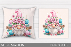 Christmas Gnome Pillow Design. Christmas Pillow Sublimation Product Image 1