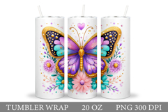 Butterfly Tumbler Sublimation. Butterfly Sublimation Product Image 1