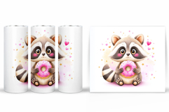 Valentines Raccoon Tumbler. Valentines Tumbler Sublimation Product Image 2
