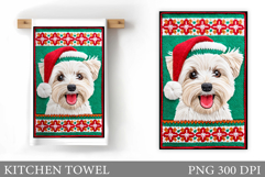 Christmas Dog Kitchen Towel. Christmas Kitchen Towel Design Product Image 1