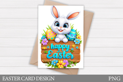 Easter Bunny Card Design. Easter Card Printable Product Image 1