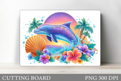 Dolphin Cutting Board Design. Dolphin Sublimation Product Image 1