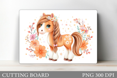 Cute Horse Cutting Board Design. Horse Sublimation Product Image 1