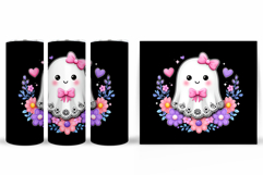 Cute Ghost Tumbler Design. Cute Ghost Sublimation Product Image 2