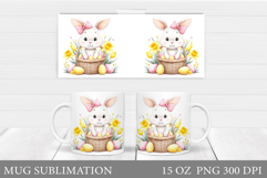 Easter Bunny Mug Design. Bunny Easter Mug Wrap Sublimation Product Image 1