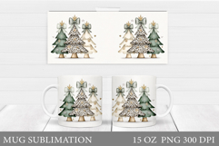 Christmas Tree Mug Sublimation. Christmas Tree Mug Design Product Image 1