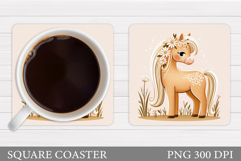 Cute Horse Coaster Design. Cute Horse Sublimation Product Image 1