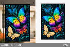 Butterfly Garden Flag Design. Summer Garden Flag Sublimation Product Image 1