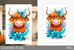 Cute Cow Garden Flag Design. Cute Cow Sublimation Product Image 1