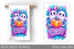 Cute Ghost Kitchen Towel. Cute Halloween Kitchen Towel Product Image 1