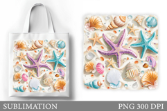 Sea Sublimation. Starfish Tote Bag Sublimation Product Image 1
