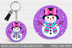 Christmas Snowman Keychain. Christmas Keychain Sublimation Product Image 1