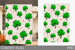 St Patrick Clover Garden Flag. St Patrick Garden Flag Design Product Image 1