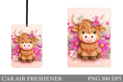 Cute Cow Car Air Freshener. Cute Cow Sublimation Product Image 1