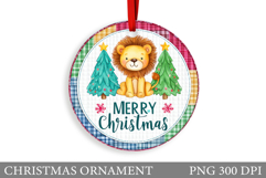 Cute Lion Christmas Ornament. Christmas Ornament Sublimation Product Image 1