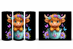 Cute Cow Tumbler Design. Cow Tumbler Sublimation Product Image 2