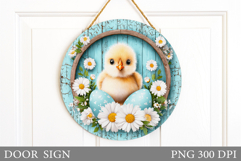 Easter Chick Door Sign Design. Easter Door Sign Sublimation Product Image 1