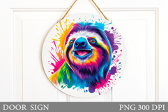 Sloth Door Sign Design. Sloth Sublimation Product Image 1