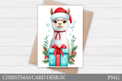 Christmas Lama Card Printable. Christmas Card Design Product Image 1