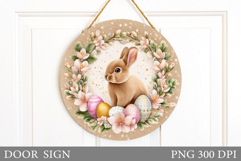 Easter Bunny Door Sign Sublimation. Easter Door Sign Design Product Image 1