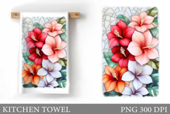 Flowers Kitchen Towel. Floral Kitchen Towel Design Product Image 1