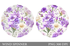 Flowers Wind Spinner Design. Floral Wind Spinner Sublimation Product Image 1
