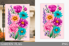 Flowers Garden Flag Design. Floral Garden Flag Sublimation Product Image 1